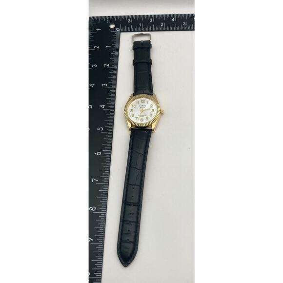 VTG Galaxie by Elgin Men's Quartz Watch 36mm Gold/ Silver Tone WR - New Battery - Picture 6 of 9